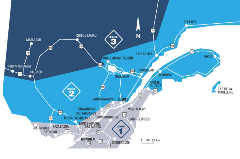 Quebec spring thaw load zones