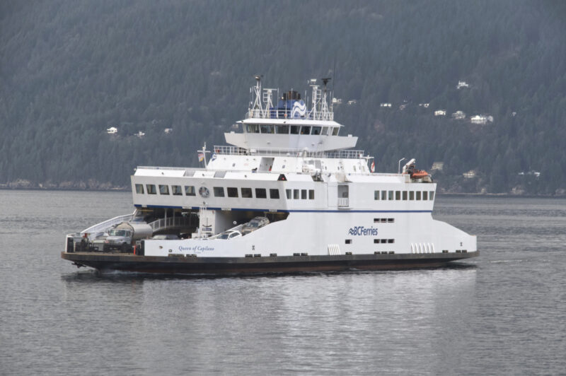 A ferry sailing in B.C.