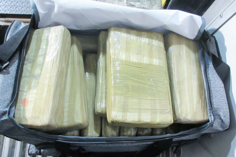 Picture of suspected cocaine seized from truck