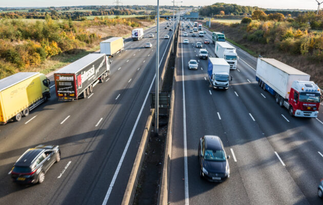 Trucks on British highway