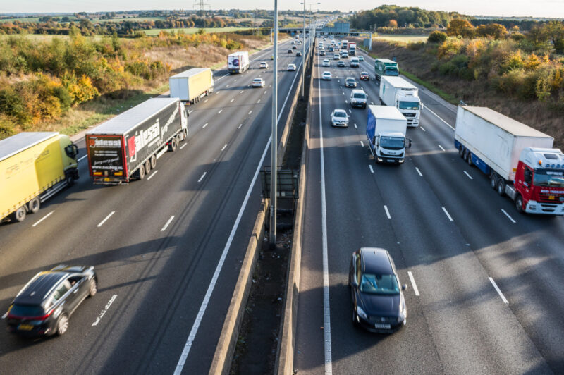 Trucks on British highway