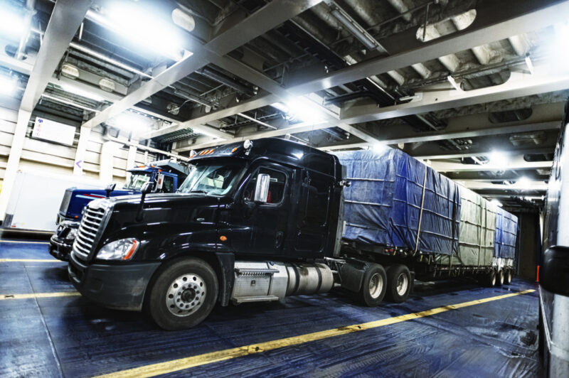 Picture of a truck on a ferry