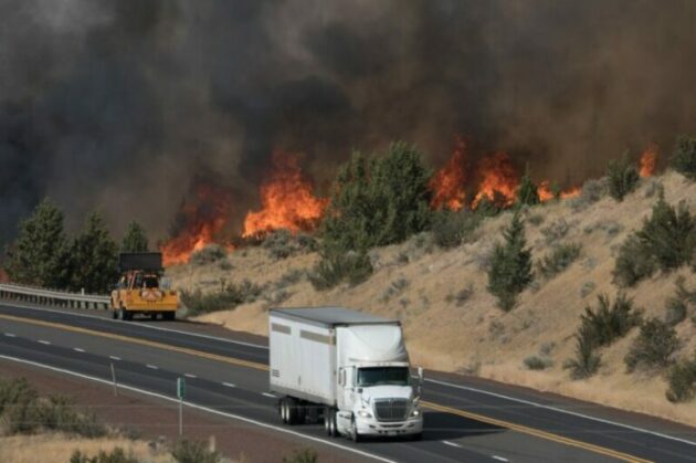 truck in wildfire