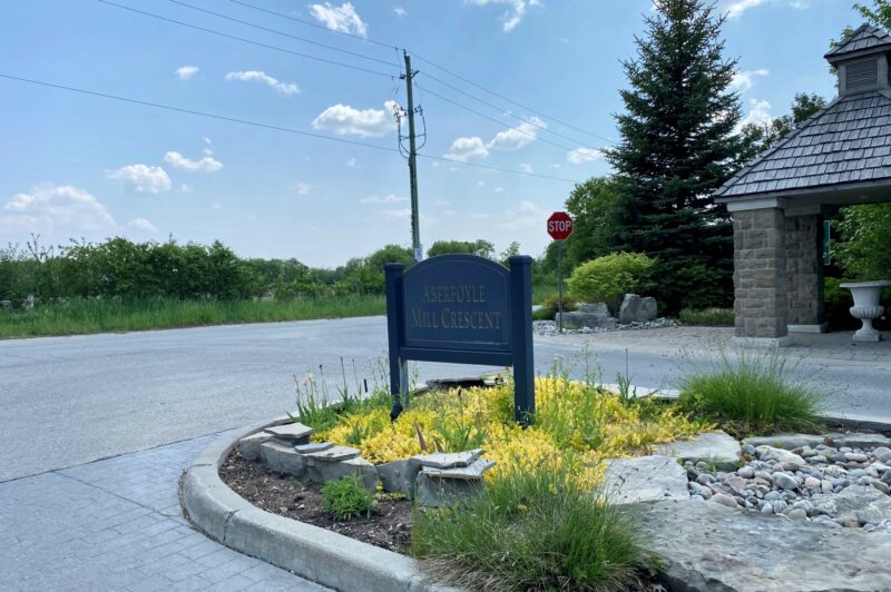 Picture of a housing sub-division next to the planned trucking hub