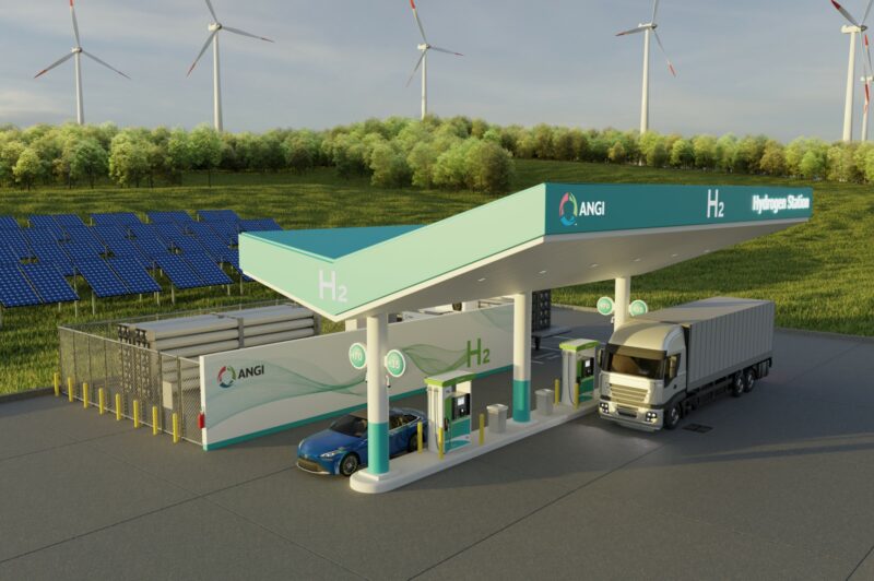 Illustration of ANGI hydrogen fueling station