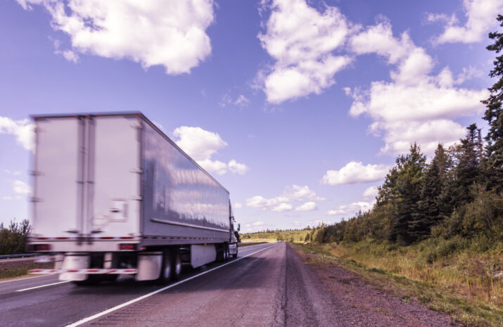 Truck on a highway in New Brunswick