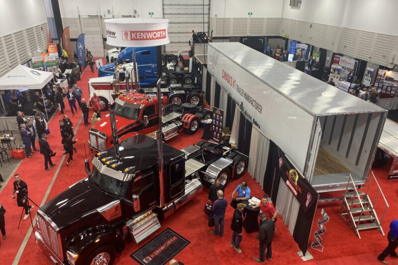 The images of trucks at the 2022 Atlantic Transportation and Logistics Show.
