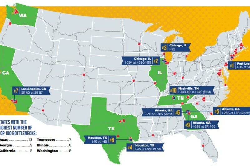 Illustration of U.S. freight bottlenecks