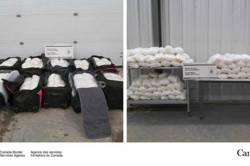 Picture of drugs seized at Manitoba border from a truck