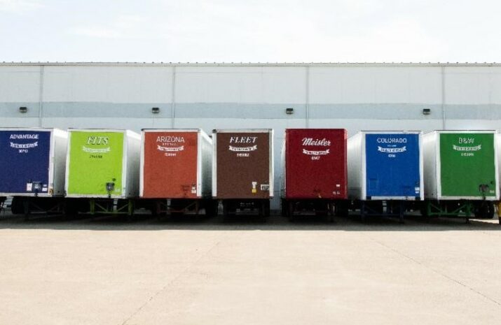 Trailers parked at a facility