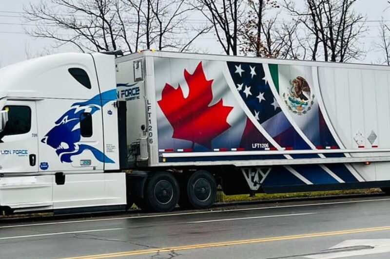 Lion Force Tractor Trailer on the road