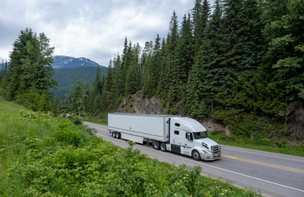 Truck on B.C. mountain highway