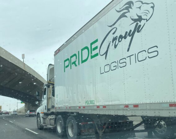Pride truck on highway