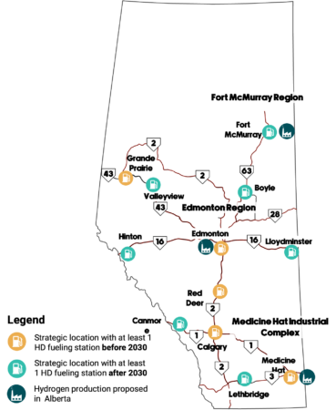 Edmonton corridors for FCE trucks map