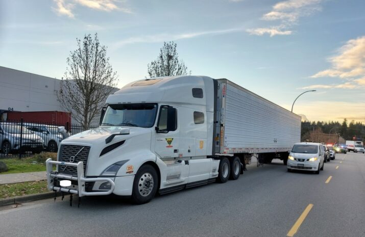 Picture of a truck that hit parked vehicles in B.C.