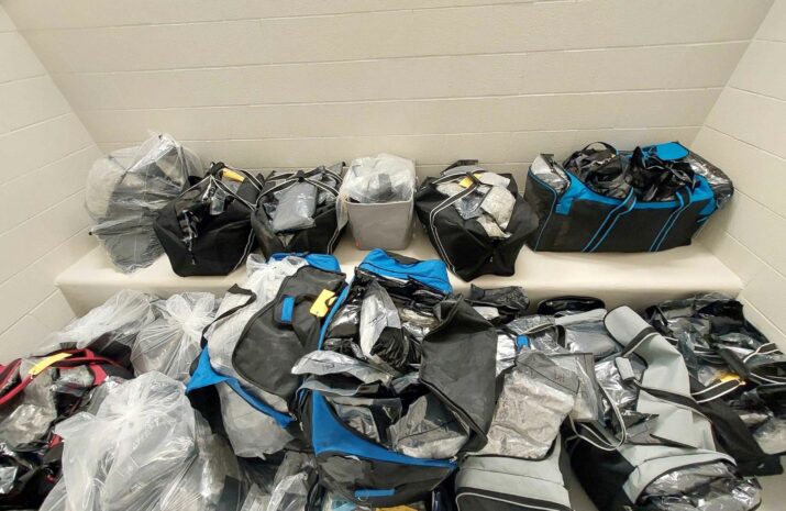 Picture of seized illicit cannabis in bags