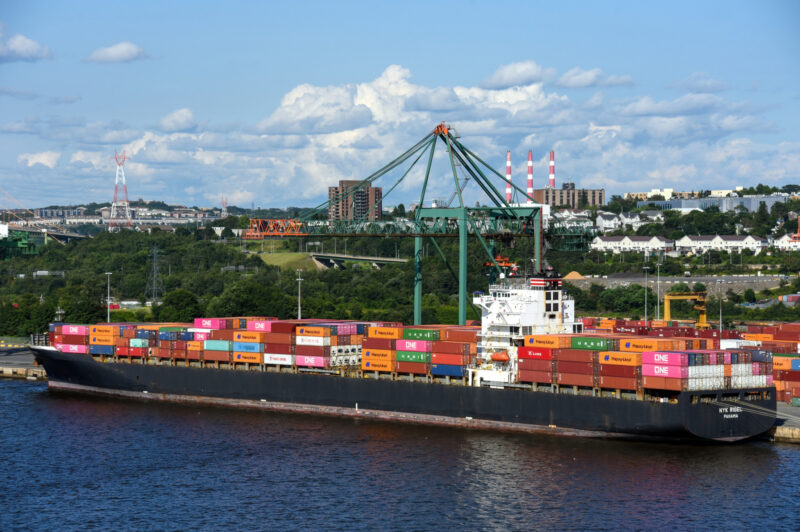 A ship docked in Nova Scotia