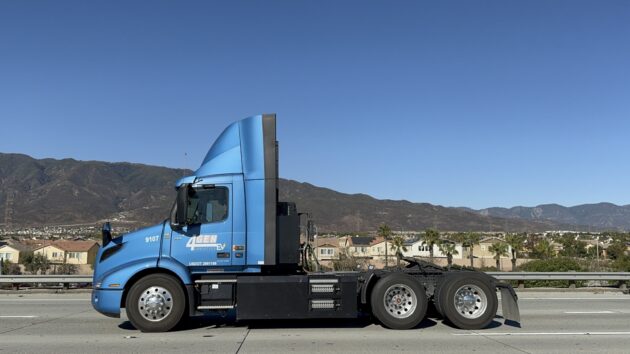 4Gen electric Volvo daycab on highway in California