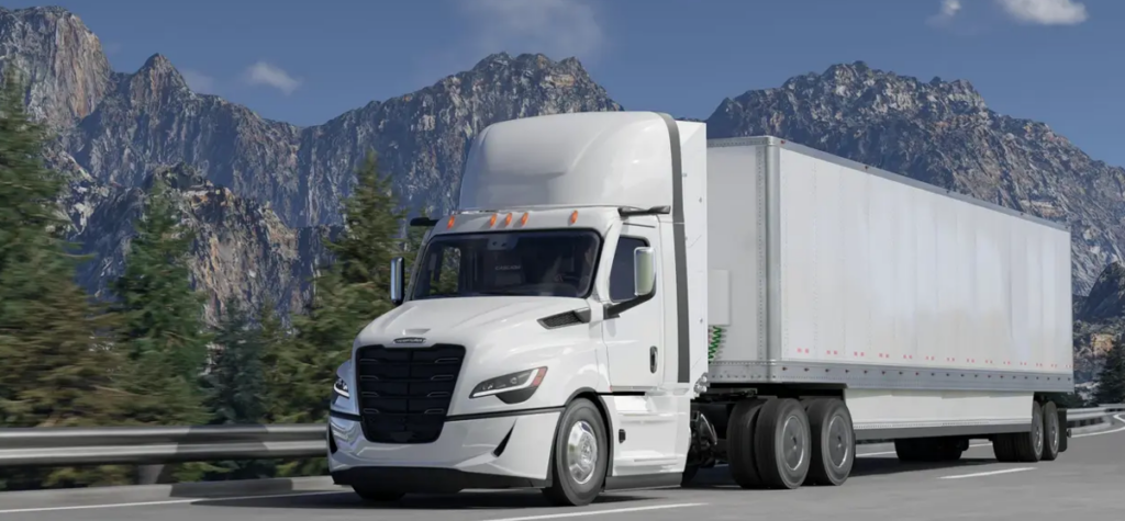 Fifth Generation Freightliner Cascadia on the road