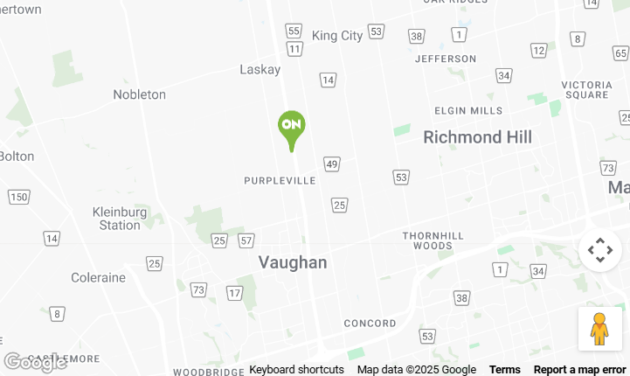 A screenshot from Google map indicating the location of Maple ONroute stop