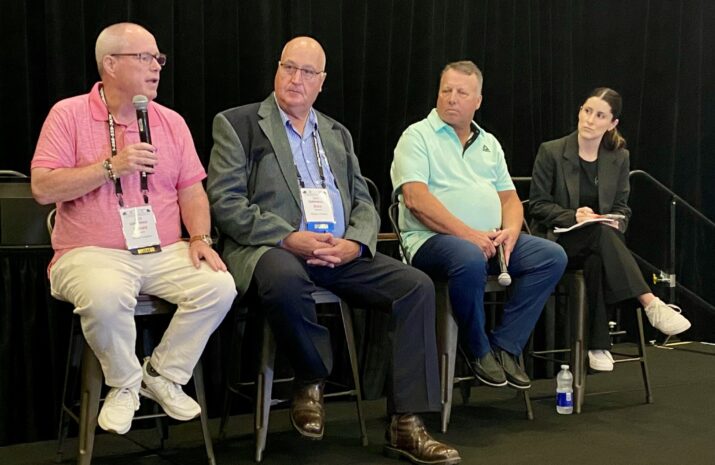 People sitting on a stage