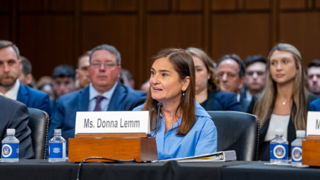 Donna Lemm talking to congress