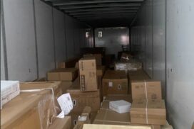 Picture of boxes in a trailer