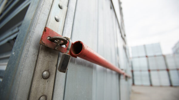 Picture of a cargo container with a lock