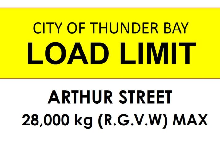 Picture of Thunder Bay load limit sign
