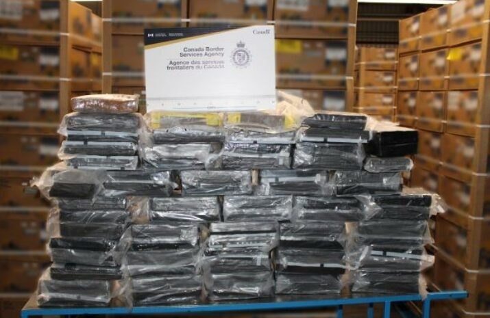 CBSA officers at Coutts, AB port of entry seized approx. 77 kg of cocaine from the cab of a commercial truck.