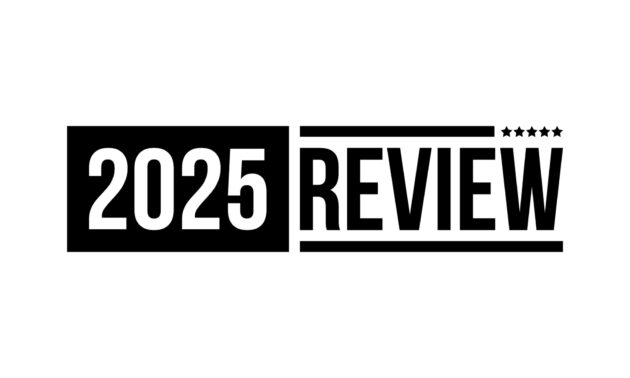 2025 review with five stars, vector icon isolated on white background alternate text for this image