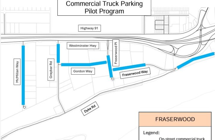 Map of overnight truck parking area