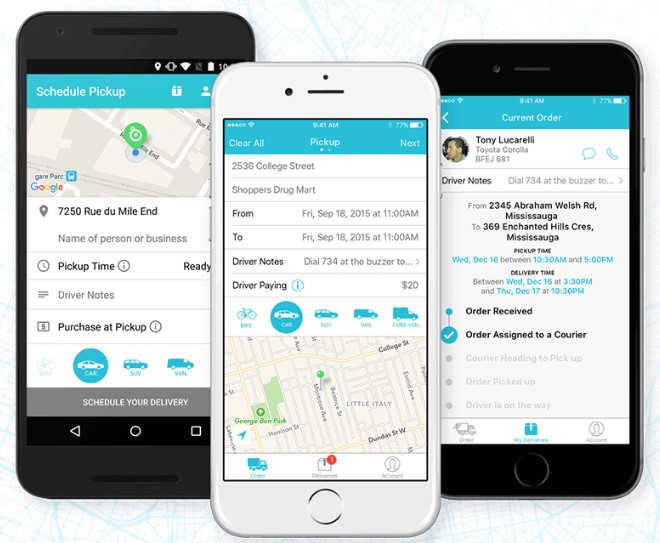 Picture of Dispatch Science platform on cellphone screens