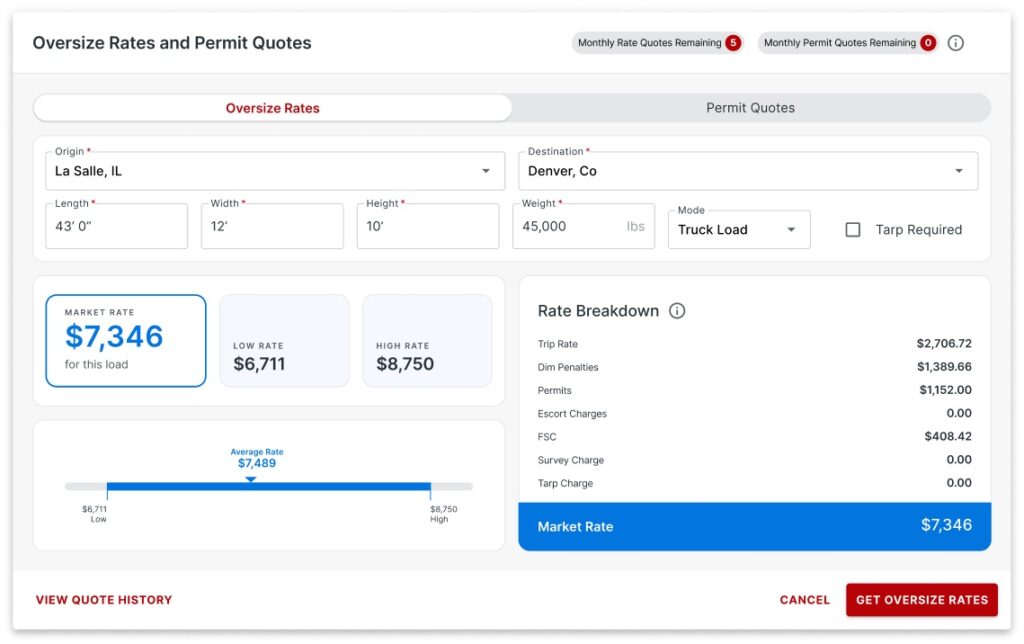 Picture of a heavy haul load board