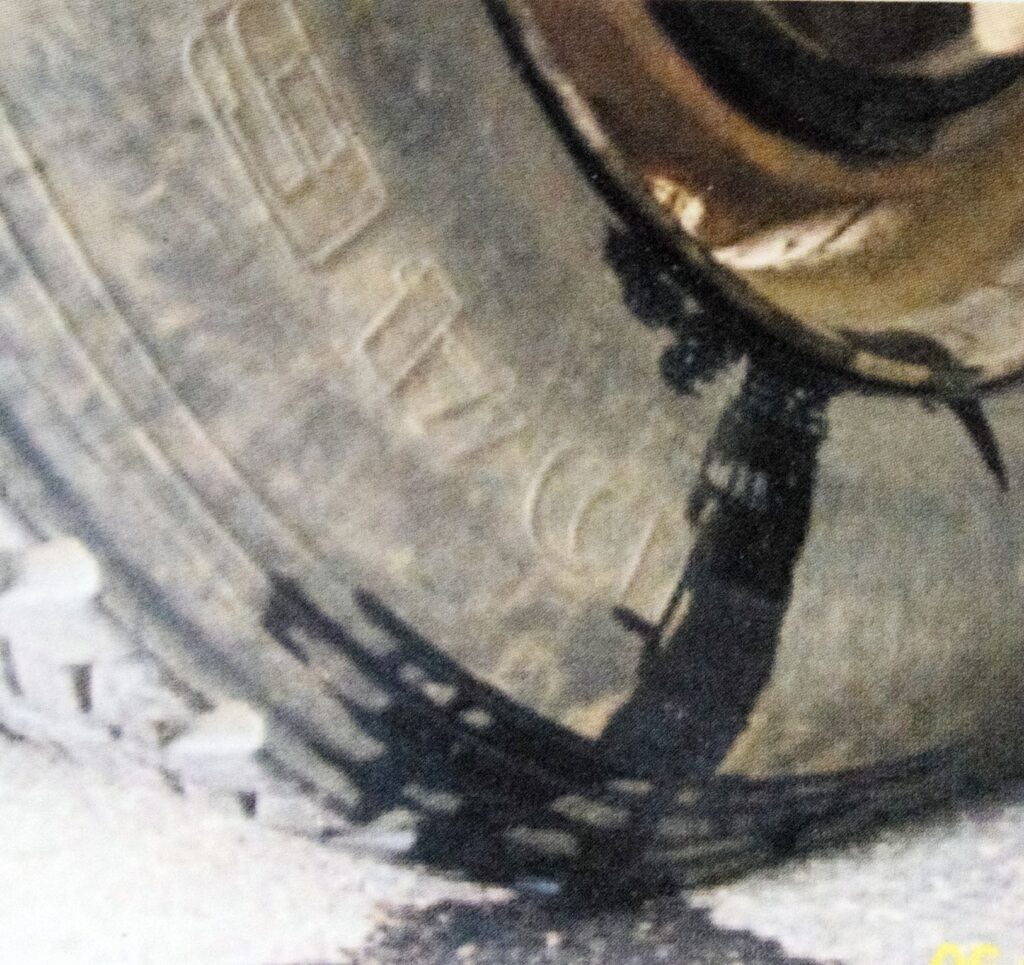 Leaking lubricant on wheel