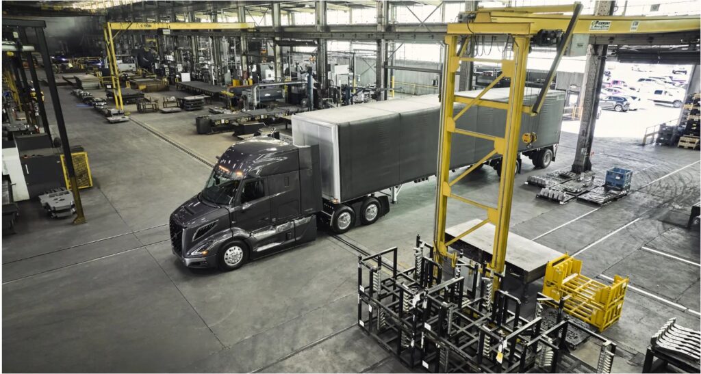 Volvo VNR in a factory