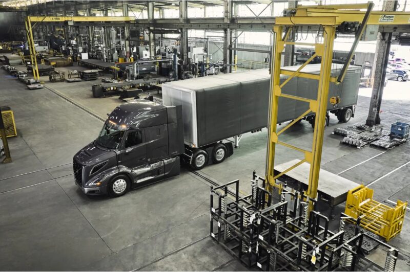 Volvo VNR in a factory