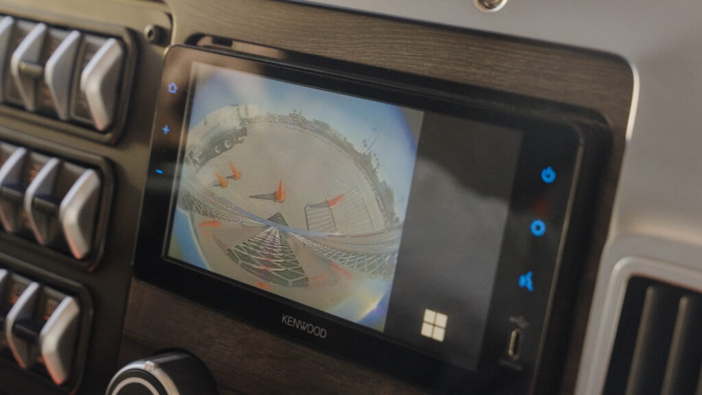 Picture of a touchscreen in the cab of a Western Star vocational truck