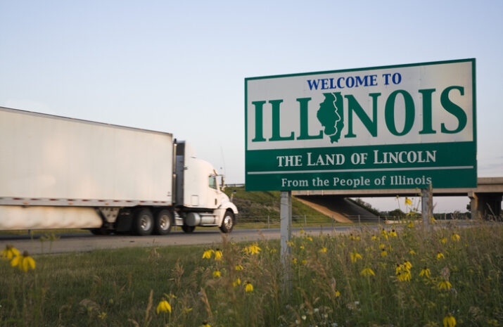 Truck entering Illinois