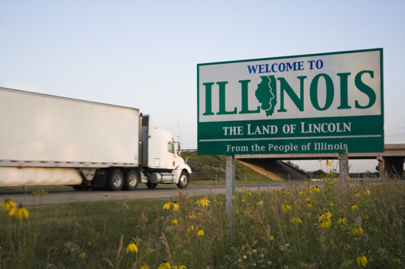 Truck entering Illinois