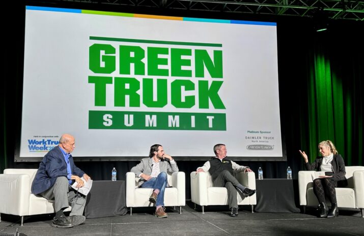 People sitting on couches on a stage