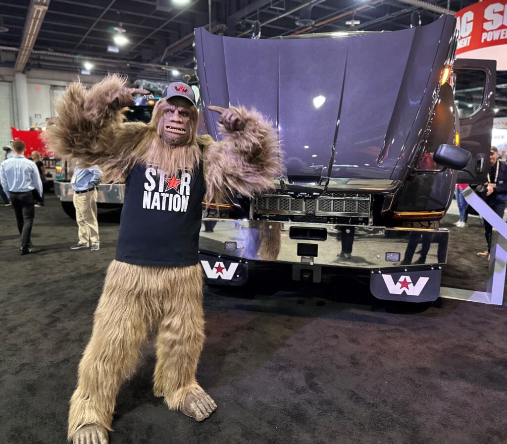 Chewbacca in front of truck