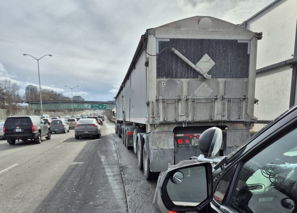 Picture of a truck stopped by police