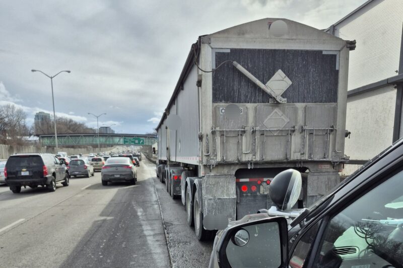 Picture of a truck stopped by police