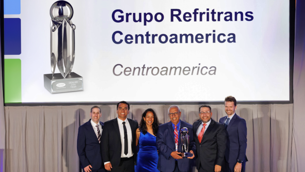 Group photo of Dealer of the year recipients in Latin America
