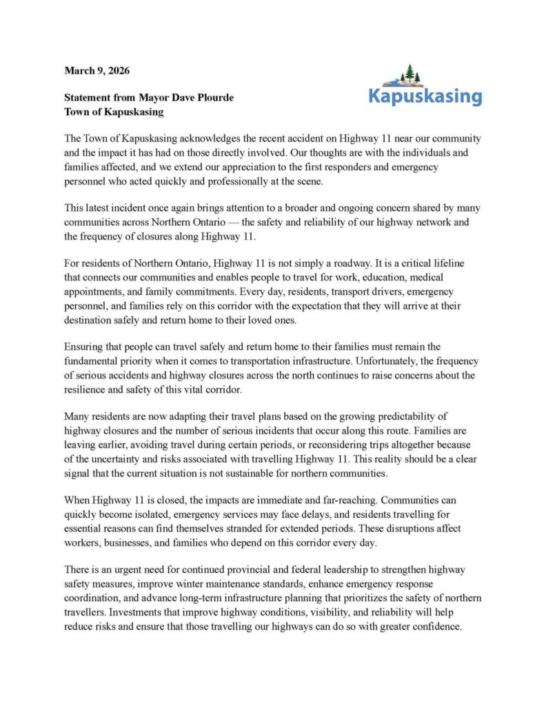 Mayor's statement on truck safety