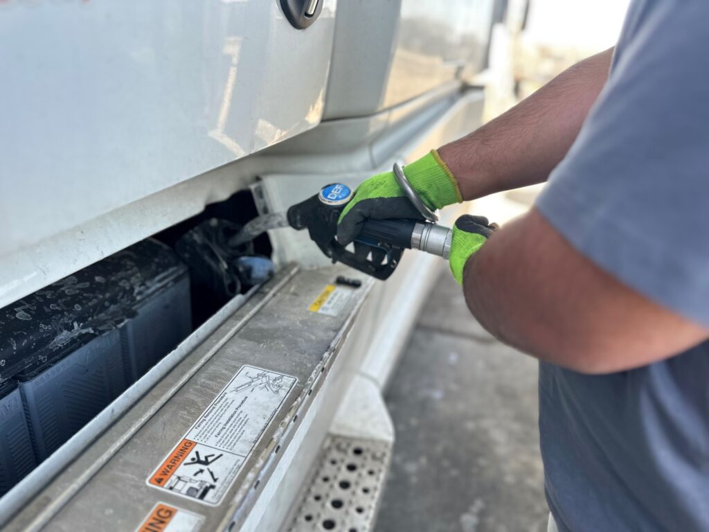 A driver fills DEF