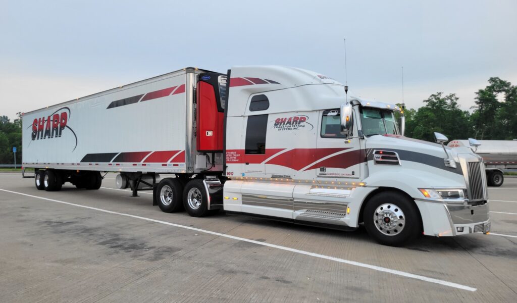 Picture of a Sharp Transportation truck and trailer