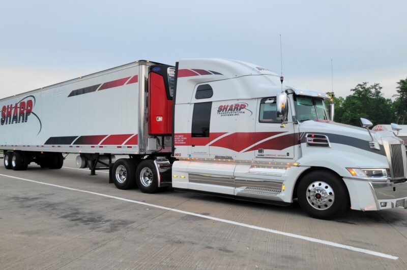 Picture of a Sharp Transportation truck and trailer