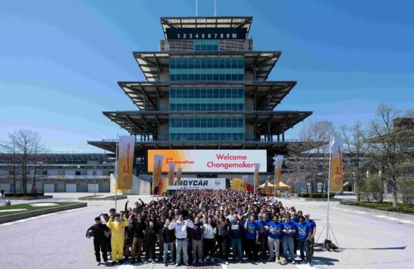 Picture of a crowd outside the Indy Speedway